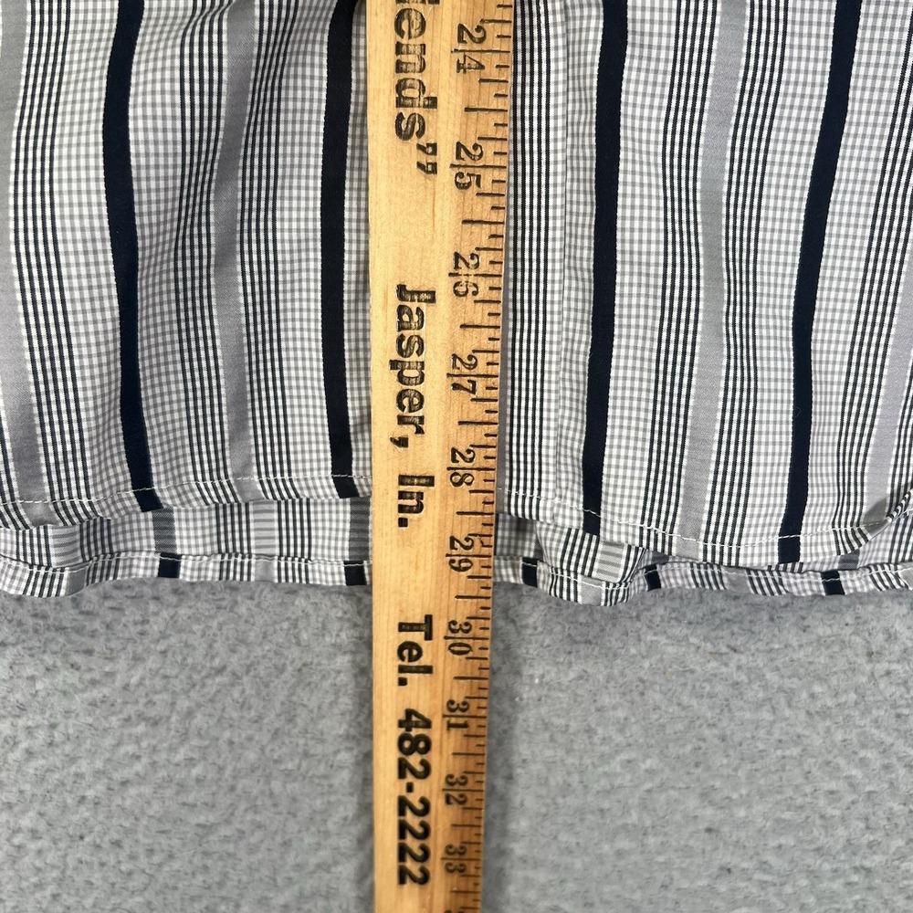 Robert Graham Shirt Men Large Gray Striped Long Sleeve Button Up Flip Cuff - Picture 5 of 8